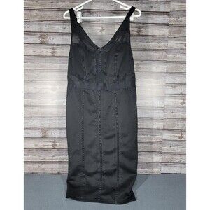Torrid Womens Black Knit Sleeveless Dress w/ Mesh detail Plus Size 0